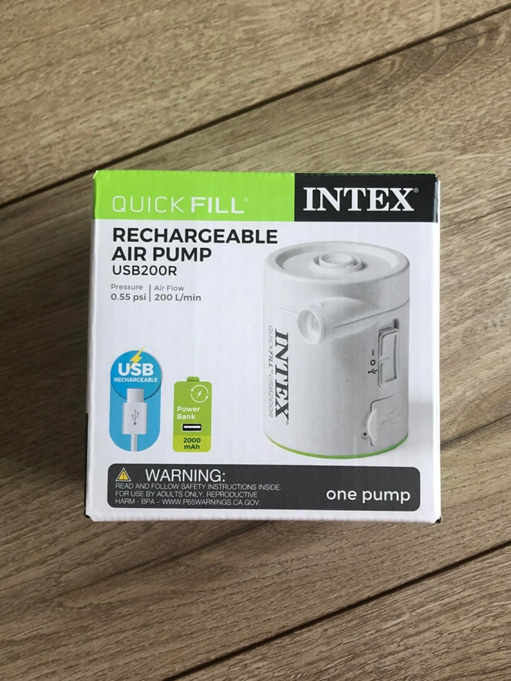 Intex Quick Fill Cylinder Mini Rechargeable Air Pump